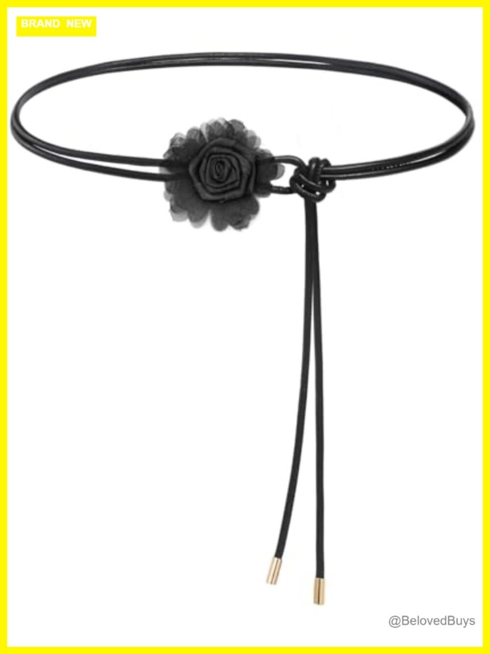 Women's Boho Skinny Flower Belt PU Leather Knotted Waist Belt - Adjustable